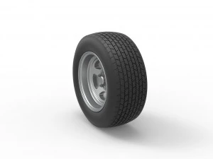 Wheel of Dirt Modified stock car V2 Scale 1 to 25 3D Print Model