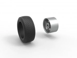 Wheel of Dirt Modified stock car V2 Scale 1 to 25 3D Print Model
