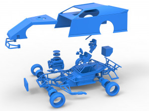 Dirt Modified stock car Scale 1 to 25 3D-printmodel
