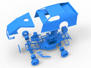 Dirt Modified stock car Scale 1 to 25 3D-printmodel