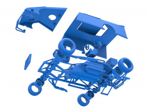 Dirt Modified stock car Scale 1 to 25 3D-printmodel