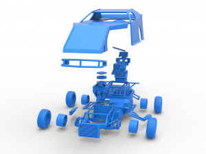 Dirt Modified stock car Scale 1 to 25 3D-printmodel
