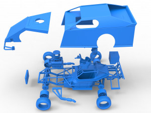 Dirt Modified stock car Scale 1 to 25 3D-printmodel