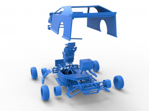 Dirt Modified stock car Scale 1 to 25 3D-printmodel