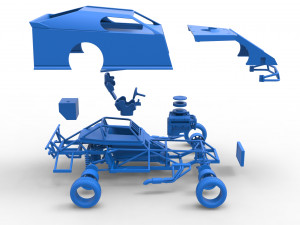 Dirt Modified stock car Scale 1 to 25 3D-printmodel