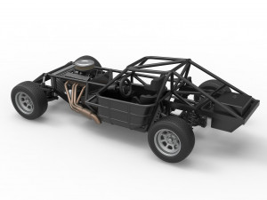 Dirt Modified stock car Base Scale 1 to 25 3D Baskı Modeli