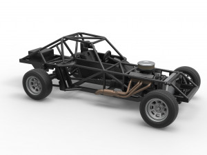 Dirt Modified stock car Base Scale 1 to 25 3D Baskı Modeli