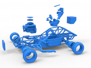 Dirt Modified stock car Base Scale 1 to 25 3D Baskı Modeli