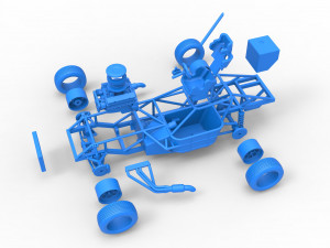 Dirt Modified stock car Base Scale 1 to 25 3D Baskı Modeli