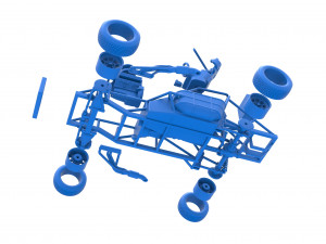 Dirt Modified stock car Base Scale 1 to 25 3D Baskı Modeli