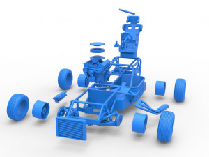 Dirt Modified stock car Base Scale 1 to 25 3D Baskı Modeli