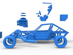 Dirt Modified stock car Base Scale 1 to 25 3D Baskı Modeli
