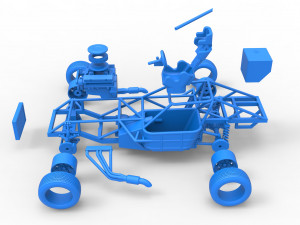 Dirt Modified stock car Base Scale 1 to 25 3D Baskı Modeli