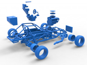 Dirt Modified stock car Base Scale 1 to 25 3D Baskı Modeli