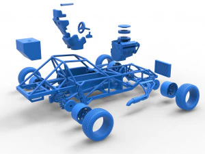 Dirt Modified stock car Base Scale 1 to 25 3D Print Model