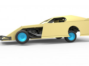 Dirt Modified stock car while turning Scale 1 to 25 3D Baskı Modeli