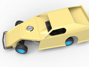 Dirt Modified stock car while turning Scale 1 to 25 3D Baskı Modeli