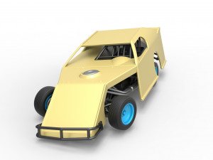 Dirt Modified stock car while turning Scale 1 to 25 3D Baskı Modeli