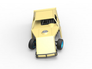 Dirt Modified stock car while turning Scale 1 to 25 3D Baskı Modeli