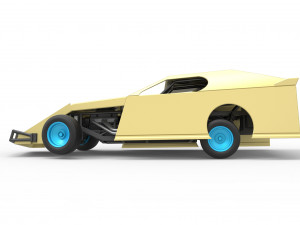 Dirt Modified stock car while turning Scale 1 to 25 3D Baskı Modeli