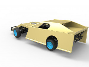 Dirt Modified stock car while turning Scale 1 to 25 3D Baskı Modeli
