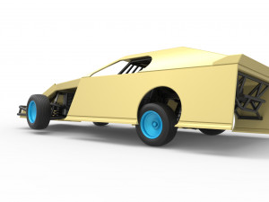 Dirt Modified stock car while turning Scale 1 to 25 3D Baskı Modeli
