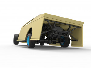 Dirt Modified stock car while turning Scale 1 to 25 3D Baskı Modeli