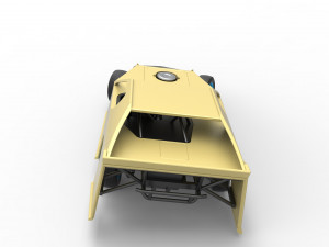Dirt Modified stock car while turning Scale 1 to 25 3D Baskı Modeli