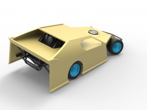 Dirt Modified stock car while turning Scale 1 to 25 3D Baskı Modeli