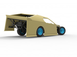 Dirt Modified stock car while turning Scale 1 to 25 3D Baskı Modeli