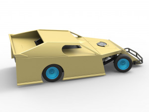 Dirt Modified stock car while turning Scale 1 to 25 3D Baskı Modeli