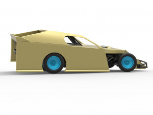 Dirt Modified stock car while turning Scale 1 to 25 3D Baskı Modeli