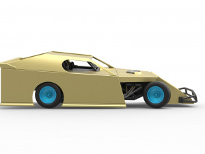 Dirt Modified stock car while turning Scale 1 to 25 3D Baskı Modeli