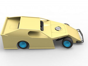 Dirt Modified stock car while turning Scale 1 to 25 3D Baskı Modeli