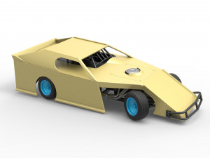 Dirt Modified stock car while turning Scale 1 to 25 3D Baskı Modeli