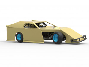 Dirt Modified stock car while turning Scale 1 to 25 3D Baskı Modeli