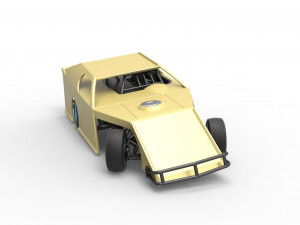 Dirt Modified stock car while turning Scale 1 to 25 3D Baskı Modeli