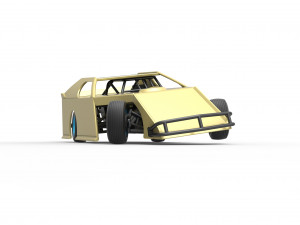 Dirt Modified stock car while turning Scale 1 to 25 3D Baskı Modeli
