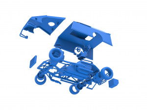 Dirt Modified stock car while turning Scale 1 to 25 3D Baskı Modeli