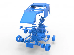 Dirt Modified stock car while turning Scale 1 to 25 3D Print Model