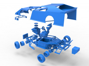 Dirt Modified stock car while turning Scale 1 to 25 3D Baskı Modeli