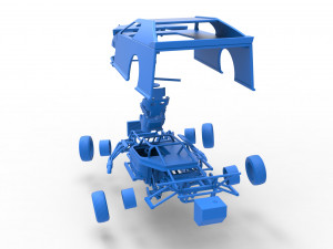 Dirt Modified stock car while turning Scale 1 to 25 3D Baskı Modeli