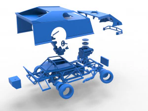Dirt Modified stock car while turning Scale 1 to 25 3D Print Model