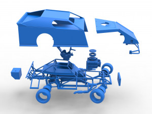 Dirt Modified stock car while turning Scale 1 to 25 3D Baskı Modeli