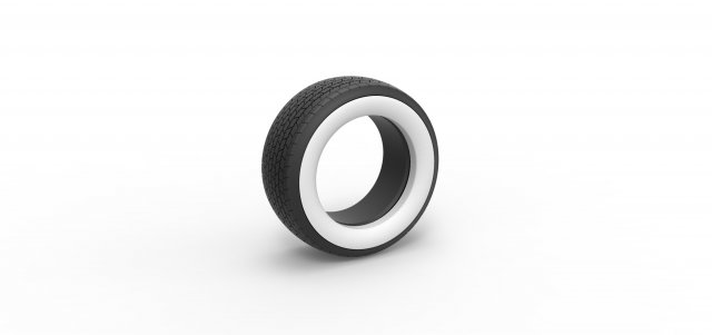 Whitewall Tire of Dirt Modified stock car Scale 1 to 25 3D Принт Модель .c4d .max .obj .3ds .fbx .stl .blend 