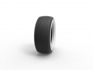 Whitewall Tire of Dirt Modified stock car Scale 1 to 25 3D Принт Модель