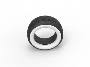 Whitewall Tire of Dirt Modified stock car Scale 1 to 25 3D Print Model