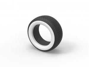 Whitewall Tire of Dirt Modified stock car Scale 1 to 25 3D Print Model