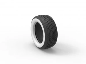 Whitewall Tire of Dirt Modified stock car Scale 1 to 25 3D Print Model