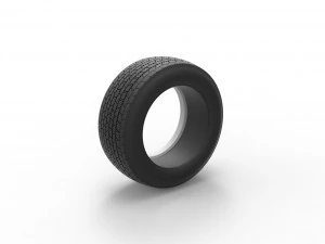 Whitewall Tire of Dirt Modified stock car Scale 1 to 25 3D Print Model